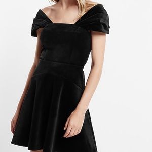 Velvet off shoulder mini dress